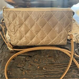 Quilted Tan Crossbody Bag